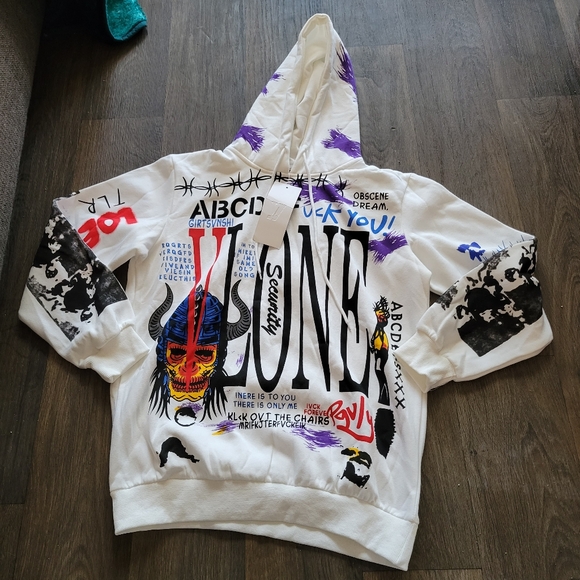 VLONE Other - NWT VLONE White Graffiti Sweatshirt Size Large